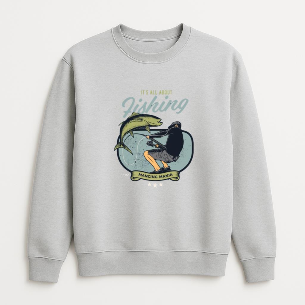Woman Excited Modern Fishing Sweatshirt